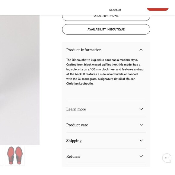 Christian Louboutin CL Chelsea Lug 100 Black Leather Ankle Boots Size 36 US 5 6 - Picture 14 of 15